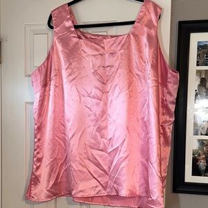 Lane Bryant Vintage  Shimmering Pink Satin Sleeveless Blouse